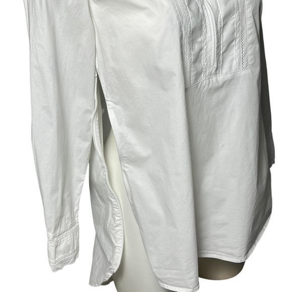 Anne Fontaine Louane White Long Sleeve Blouse 1/2 Zip Womens Top Size 40, US 6-8 - Picture 4 of 11